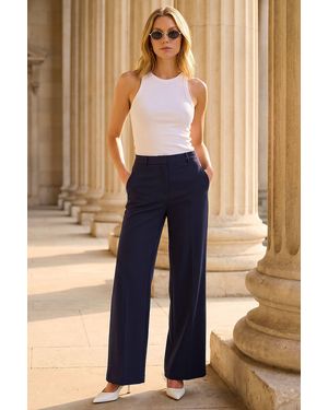 Roman Regular Wide Leg Trouser - Blue