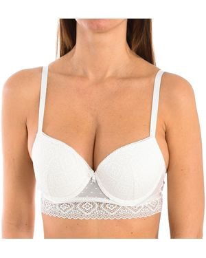 Selene Amaya Lace Underwire Push-Up Bra - White