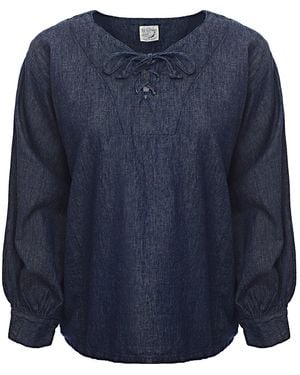 Orslow Lace Up Shirt - Blue