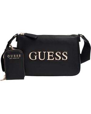 Guess Medium Crossbody Bag With Accessory Hfvg90-35690 For - Black