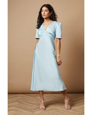 Oasis Petite Satin Midaxi Dress - Blue