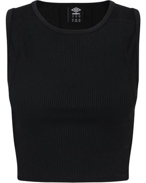Umbro Ladies Ribbed Crop Top - Black