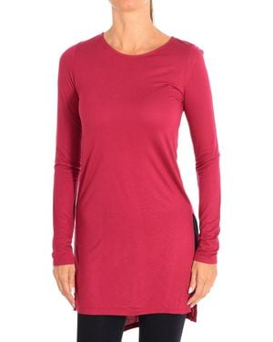 Benetton Long Sleeve Round Neck Dress 3I65E1B75 - Red
