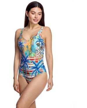 Ory Swimsuit With V-Neck And Open Back W260676 - Blue