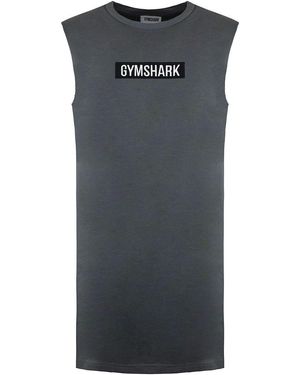 GYMSHARK Gfx Central Drop Arm Tank Top - Black