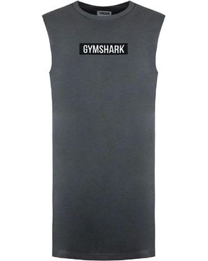 GYMSHARK Gfx Central Drop Arm Tank Top - Black