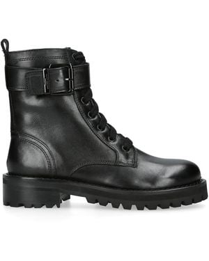 Kurt Geiger Leather Kgl South Laceup Drench Boots - Black