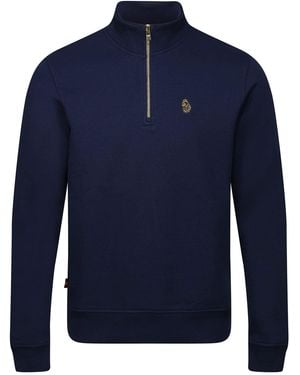 Luke 1977 Higgs Quarter Zip Sweatshirt - Blue