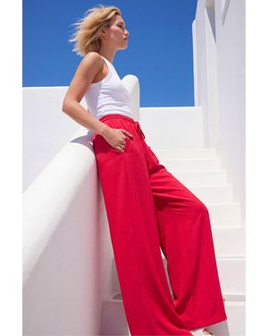 Roman Air Flow Palazzo Trouser - Red