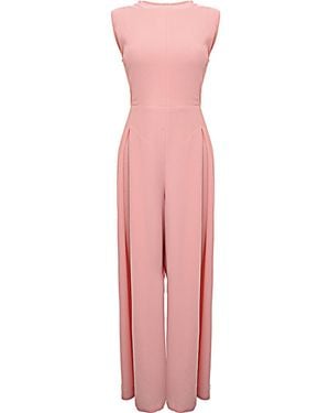 Emilia Wickstead Kyla Double Crepe Backless Tie Back Jumpsuit - Pink