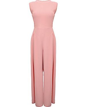 Emilia Wickstead Kyla Double Crepe Backless Tie Back Jumpsuit - Pink