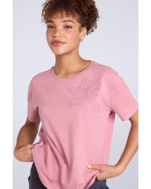 Mountain Warehouse 'Leena' Boxy T-Shirt Cotton Breathable Summer Tee - Pink