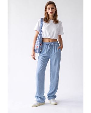 MixRay Tencel Wide-Leg Palazzo Trousers - Blue
