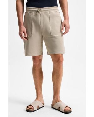 Grimelange Straight Leg Drawstring Sweat Shorts - Natural