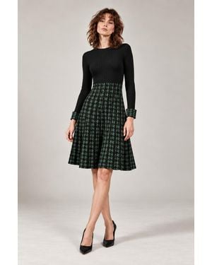 James Lakeland And Houndstooth Knitted Dress - Black