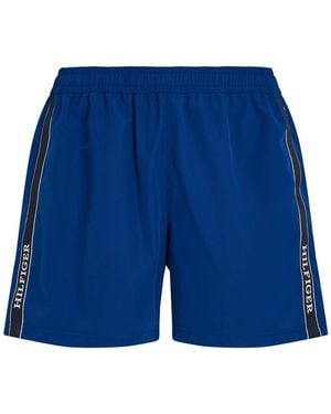 Tommy Hilfiger Medium Zwemshort Met Koordband In Blauw