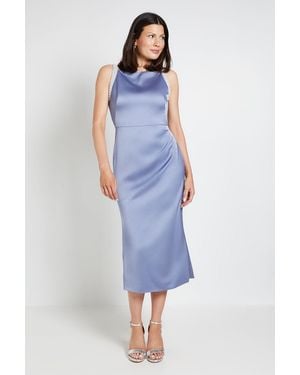 Wallis Crepe Embellished Midi Dress - Blue