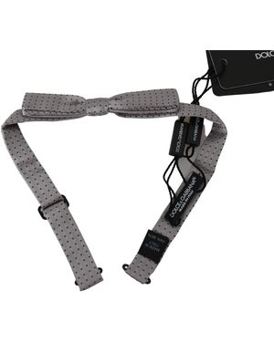 Dolce & Gabbana Grijze Polka Dot Stropdas Papillon Strik - Zwart