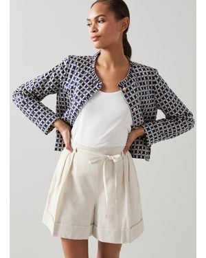 LK Bennett Nia Shorts, Ecru - Natural