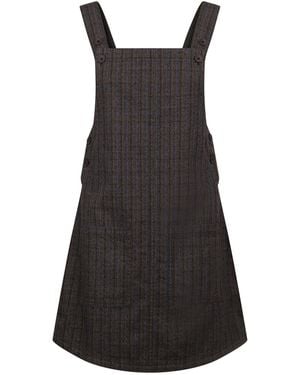 Trespass Ladies Twirl Casual Dress /Check) Cotton - Black