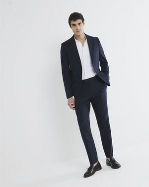 River Island Suit Jacket Stretch Skinny Fit - Blue