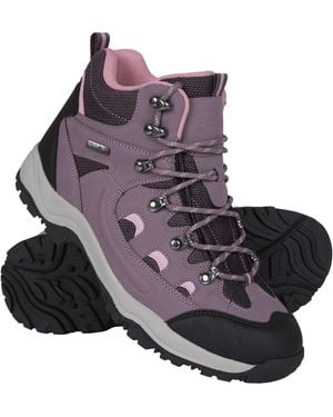 Mountain Warehouse 'Adventurer' Waterproof Rain Boots Cushioned Footbed Mesh Lining Trail Trekking Wellies - Purple