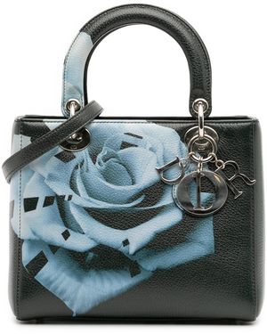 Dior Lady Floral Print Handbag - Blue