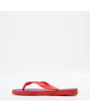 Havaianas Top Logomania 2 Logo Print Flip Flops - Red