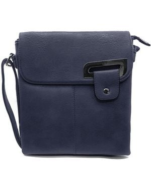 Woodland Leathers Crossbody Bag Messenger Shoulder Bag - Blue