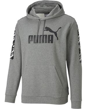 PUMA Amplified Hoodie Taped Logo Jumper - Grey