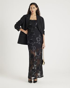 River Island Maxi Dress Sleeveless Cornelli - Black