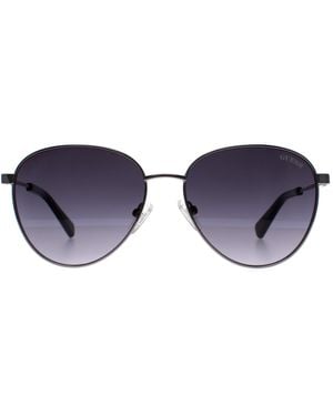 Guess Round Shiny Gunmetal Smoke Gradient Gu8257 - Purple