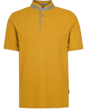 Bugatti Herren Poloshirt Met Opstaande Kraag - Geel