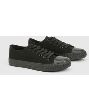 Boohoo Canvas Low Top Trainers - Black