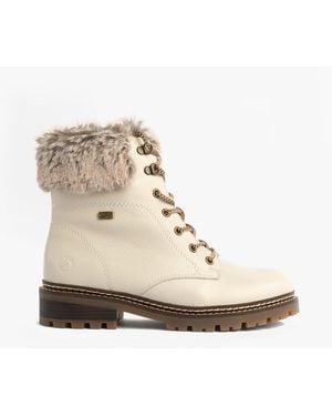 Remonte D0B74-80 Faux Fur Collar Side Zip Boots Leather - Natural