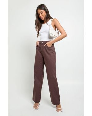 Boohoo Embellished High Waist Wide Leg Jean - White