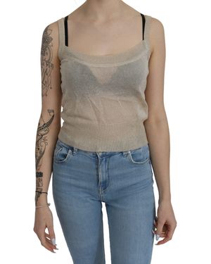 Byblos Mouwloze Tankdoorzichtige Top - Blauw