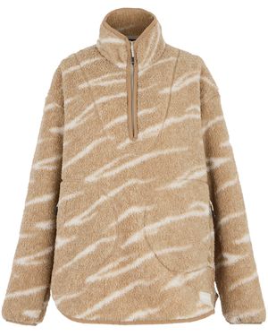 Regatta Ladies Frankie Abstract Borg Half Zip Fleece Jacket (Soft Taupe/Mocha) - Natural