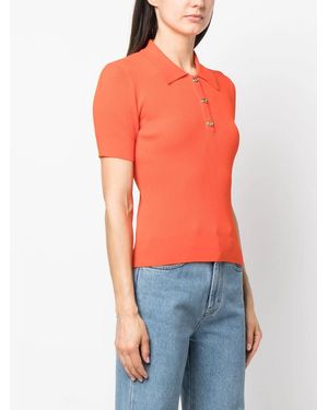 Michael Kors Optic Polo Snap Top - Orange