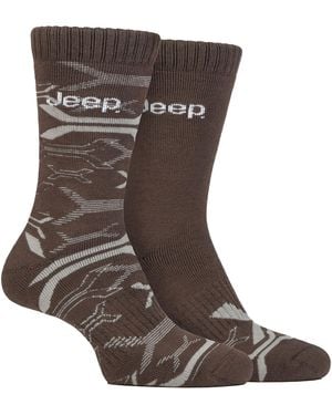 Jeep Bamboo Work Boot Socks - Brown