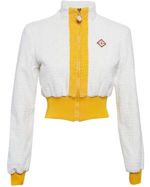 CASABLANCA Monogram Terry Zip Through Track Top Jacket Cotton - Grey