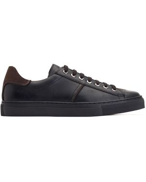Base London Beck Leather Trainers - Black
