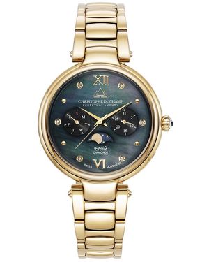 Christophe Duchamp Mother Of Pearl Etoile Moonphase Watch 36 Mm - Metallic