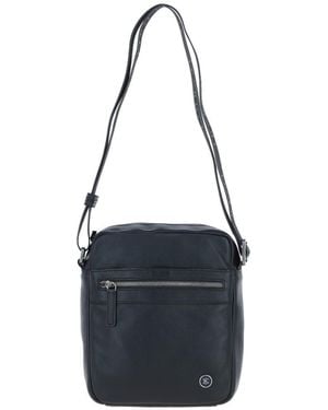 Brampton London 'Crossflow' Real Leather Crossbody Bag - Blue