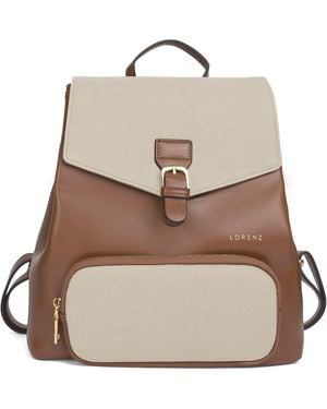 Woodland Leathers Small Backpack, School Work Rucksack Bag - Natural