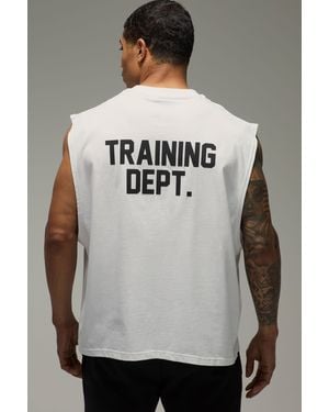 BoohooMAN Training Dept Drop Arm Hole Tank - Grey