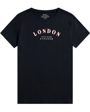 Mountain Warehouse Regional London Graphic Tee Cotton Breathable Casual T-Shirt - Black