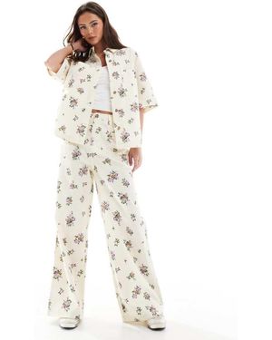 ASOS High Waist Wide Leg Trouser Co-Ord - White