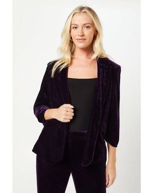 Dorothy Perkins Velvet Blazer - Black