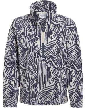 Craghoppers Ladies Annjela Graphic Print Half Zip Fleece Top (Anthracite) - Blue